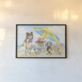 Summer Paws I by Beth Grove. shown as a paper print in a black flame. Available as a archival giclee rolled canvas, fine art paper, or poster print. SKU 48183i.