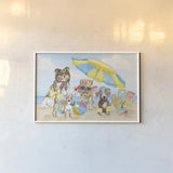 Summer Paws I by Beth Grove. shown as a paper print in a white frame. Available as a archival giclee rolled canvas, fine art paper, or poster print. SKU 48183i.