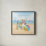 Summer Paws II by Beth Grove. Shown in a sleek black glass frame for a contemporary gallery look. Available as an archival giclee rolled canvas, fine art paper, or poster print. SKU 48184a.
