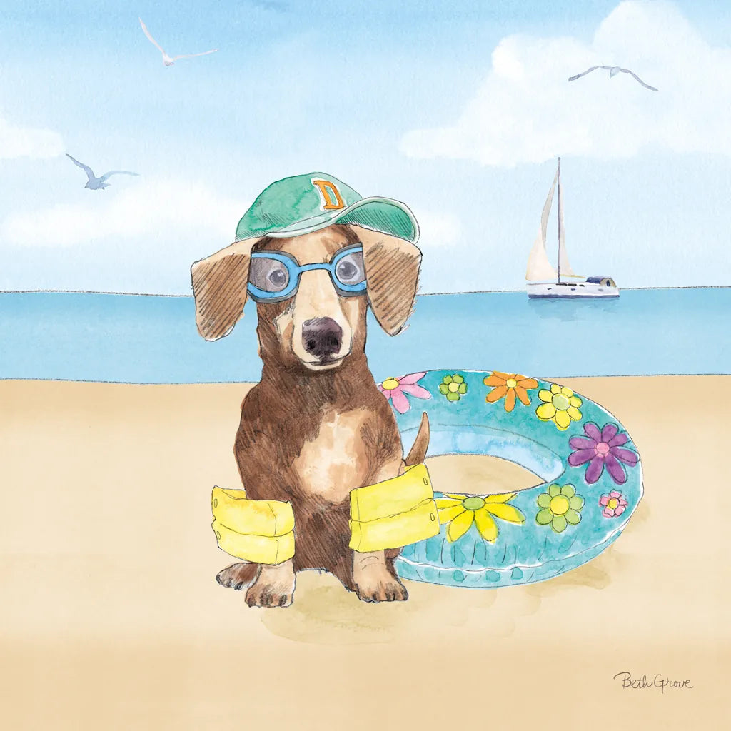 Summer Paws III No Words by Beth Grove. SKU 48912a. Archival Giclee Fine art print for wall decor.