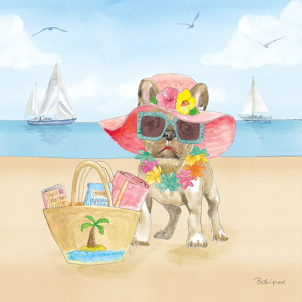 Summer Paws IV No Words by Beth Grove. SKU 48913a. Archival Giclee Fine art print for wall decor.