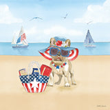 Summer Paws Patriotic IV by Beth Grove. SKU 57365a. Archival Giclee Fine art print for wall decor.
