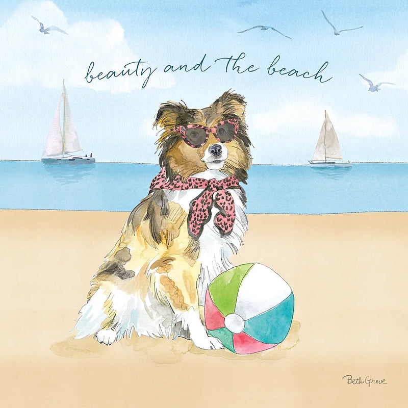 Summer Paws V by Beth Grove. SKU 48187a. Archival Giclee Fine art print for wall decor.