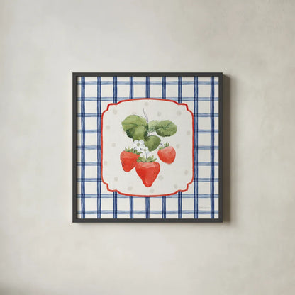 Summer Stems I by Beth Grove. Shown in a sleek black glass frame for a contemporary gallery look. Available as an archival giclee rolled canvas, fine art paper, or poster print. SKU 101555a.