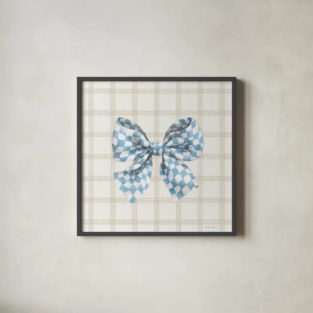 Summer Stems V by Beth Grove. Shown in a sleek black glass frame for a contemporary gallery look. Available as an archival giclee rolled canvas, fine art paper, or poster print. SKU 101559a.