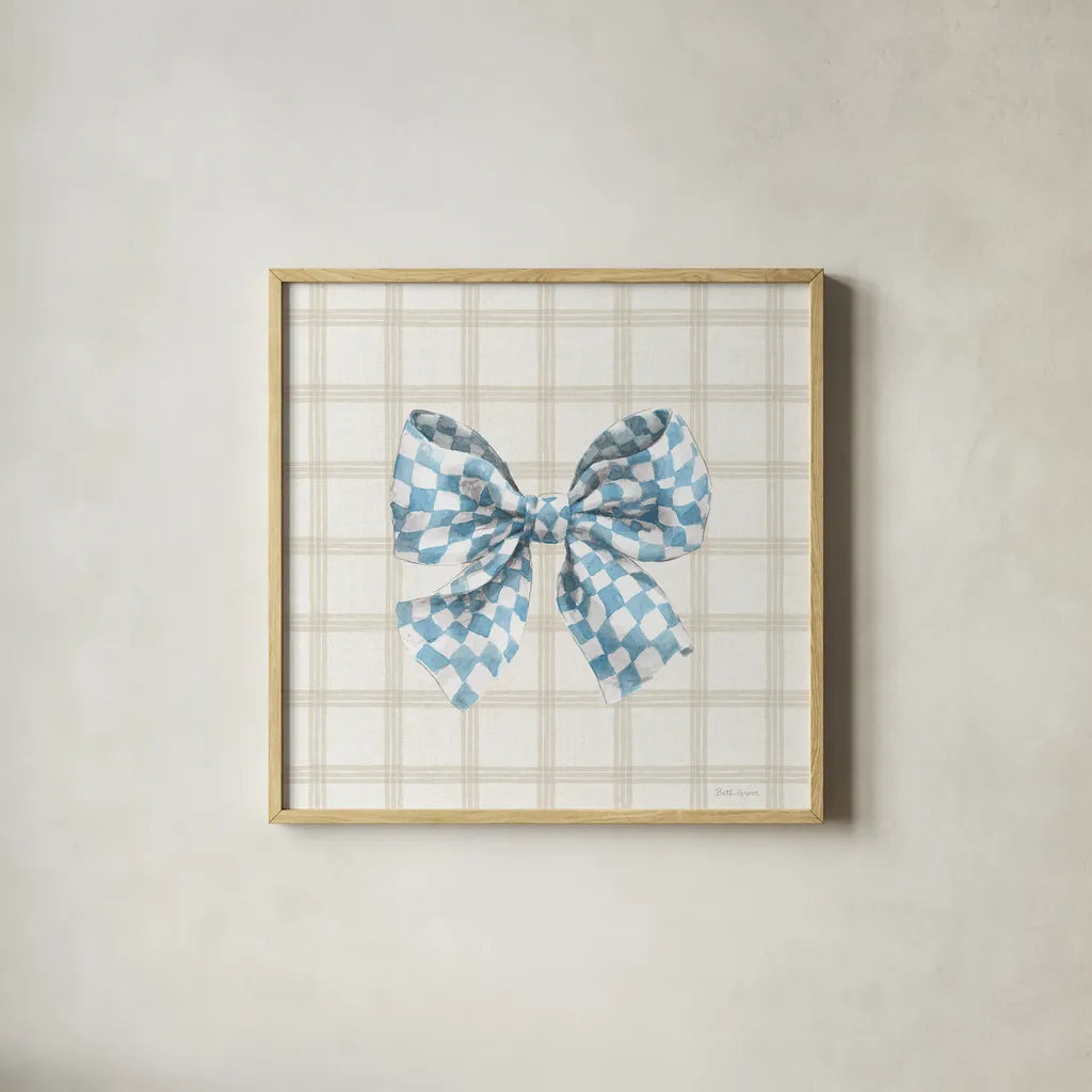 Summer Stems V by Beth Grove. Shown in a natural wood glass frame for a timeless modern aesthetic. Available as an archival giclee rolled canvas, fine art paper, or poster print. SKU 101559a.