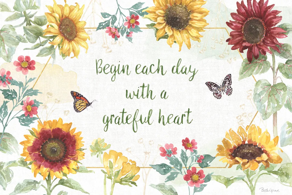 Sunflower Splendor I by Beth Grove. SKU 65339i. Archival Giclee Fine art print for wall decor.