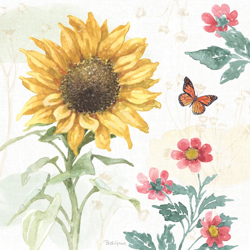 Sunflower Splendor V by Beth Grove. SKU 65343a. Archival Giclee Fine art print for wall decor.
