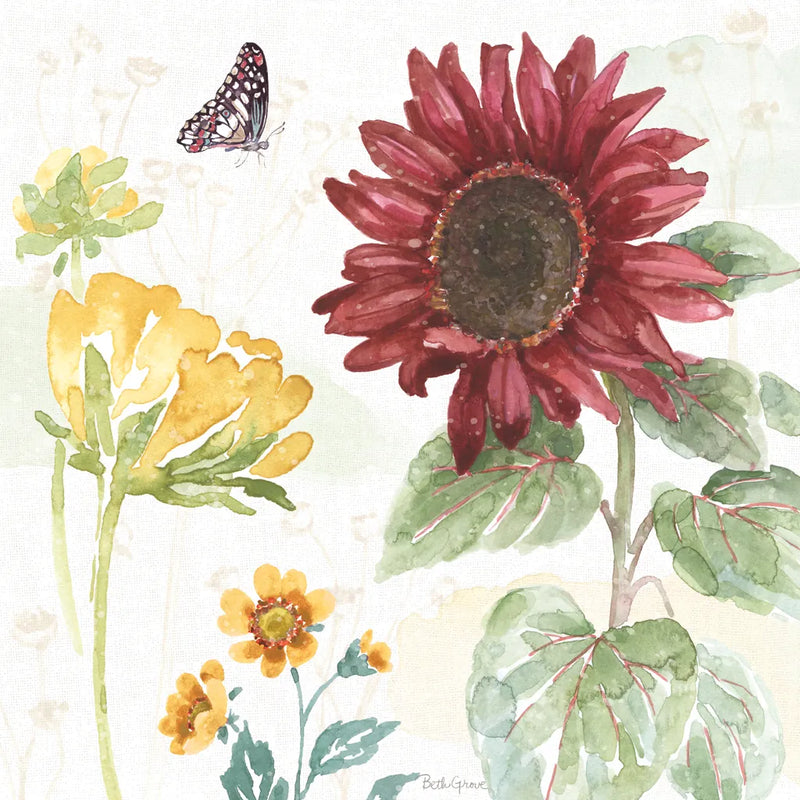 Sunflower Splendor VI by Beth Grove. SKU 65344a. Archival Giclee Fine art print for wall decor.
