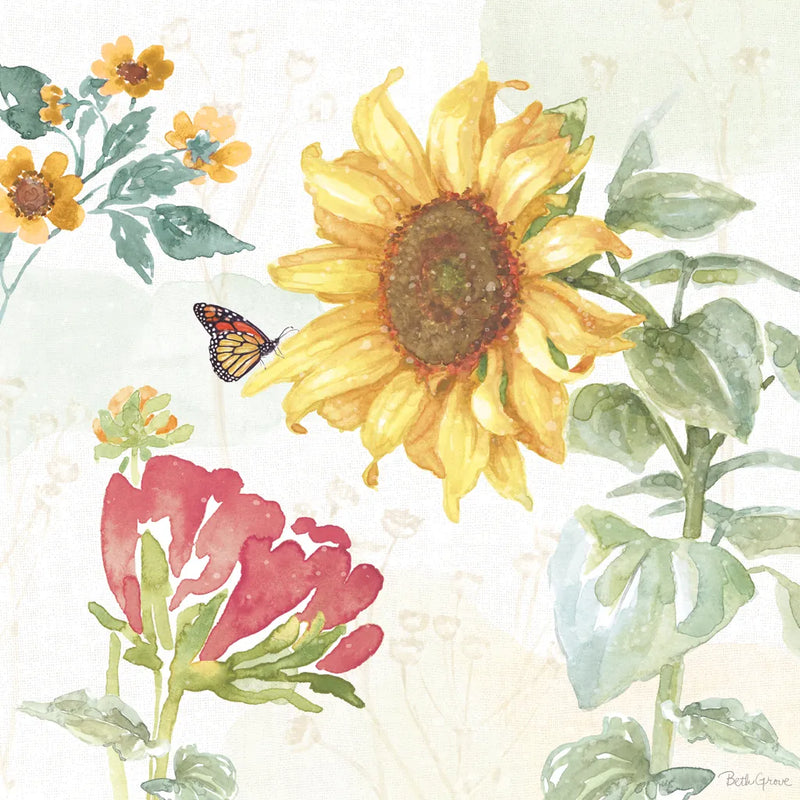 Sunflower Splendor VIII by Beth Grove. SKU 65346a. Archival Giclee Fine art print for wall decor.