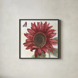 Sunflower Splendor X by Beth Grove. Shown in a sleek black glass frame for a contemporary gallery look. Available as an archival giclee rolled canvas, fine art paper, or poster print. SKU 65348a.