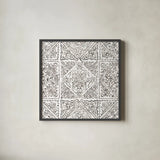 Sunny Bouquet Pattern IIIB by Beth Grove. Shown in a sleek black glass frame for a contemporary gallery look. Available as an archival giclee rolled canvas, fine art paper, or poster print. SKU 37160a.