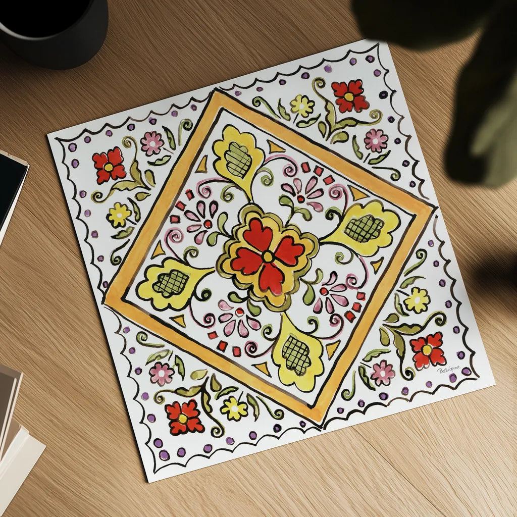 Sunny Bouquets V by Beth Grove. Shown as a detailed flat fine art print, highlighting archival giclee quality. Available as an archival giclee rolled canvas, fine art paper, or poster print. SKU 34937a.