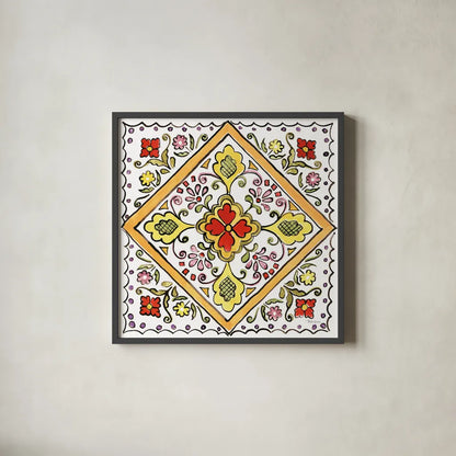 Sunny Bouquets V by Beth Grove. Shown in a sleek black glass frame for a contemporary gallery look. Available as an archival giclee rolled canvas, fine art paper, or poster print. SKU 34937a.