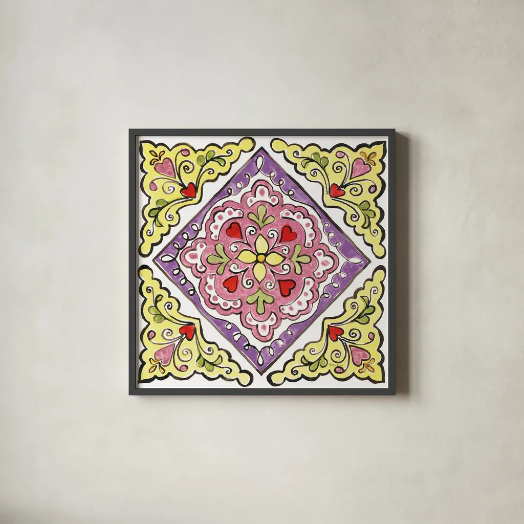 Sunny Bouquets VI by Beth Grove. Shown in a sleek black glass frame for a contemporary gallery look. Available as an archival giclee rolled canvas, fine art paper, or poster print. SKU 34938a.