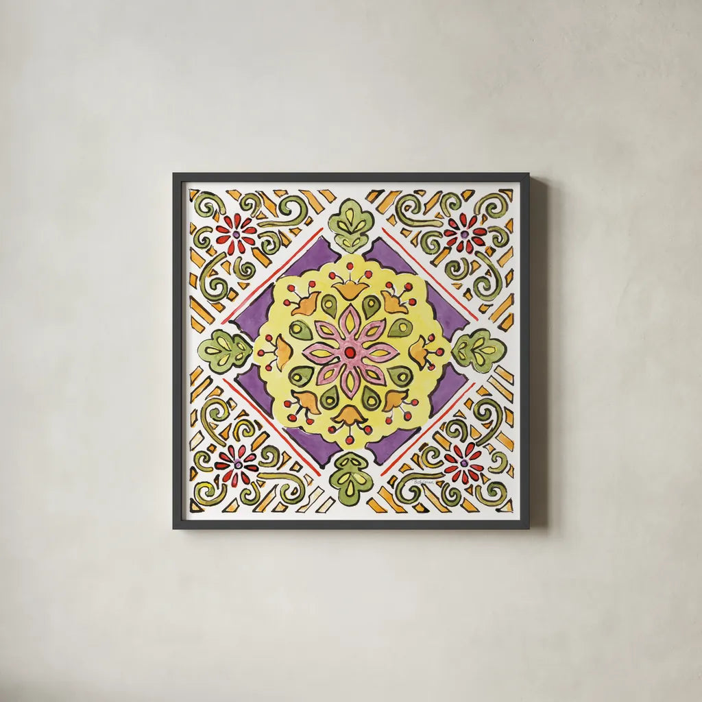 Sunny Bouquets VIII by Beth Grove. Shown in a sleek black glass frame for a contemporary gallery look. Available as an archival giclee rolled canvas, fine art paper, or poster print. SKU 34940a.