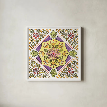 Sunny Bouquets VIII by Beth Grove. Shown in a crisp white glass frame for a clean and minimalist style. Available as an archival giclee rolled canvas, fine art paper, or poster print. SKU 34940a.