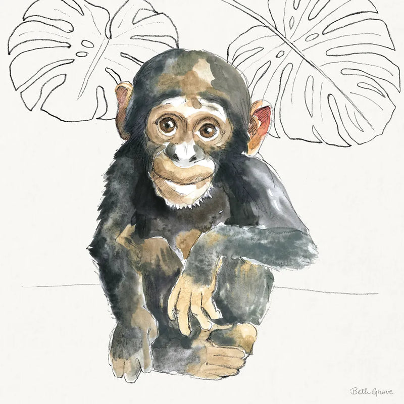 Sweet Animals I by Beth Grove. SKU 94610a. Archival Giclee Fine art print for wall decor.