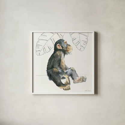 Sweet Animals II by Beth Grove. Shown in a crisp white glass frame for a clean and minimalist style. Available as an archival giclee rolled canvas, fine art paper, or poster print. SKU 94611a.