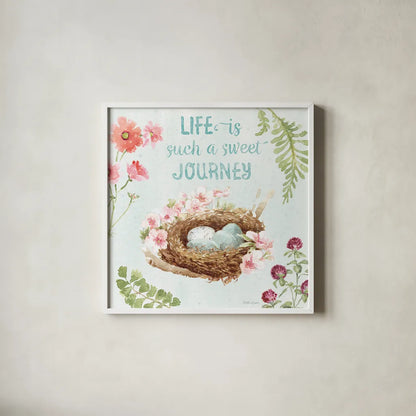 Sweet Bunnies VII by Beth Grove. Shown in a crisp white glass frame for a clean and minimalist style. Available as an archival giclee rolled canvas, fine art paper, or poster print. SKU 59911a.