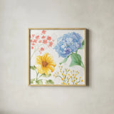 Sweet Garden III by Beth Grove. Shown in a natural wood glass frame for a timeless modern aesthetic. Available as an archival giclee rolled canvas, fine art paper, or poster print. SKU 95991a.