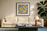 Sweet Garden V by Beth Grove. Displayed in a glass frame with matte in a clean modern living room. Available as an archival giclee rolled canvas, fine art paper, or poster print. SKU 95993a.