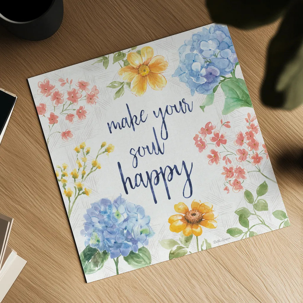 Sweet Garden VI by Beth Grove. Shown as a detailed flat fine art print, highlighting archival giclee quality. Available as an archival giclee rolled canvas, fine art paper, or poster print. SKU 95994a.