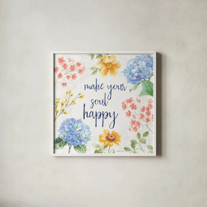 Sweet Garden VI by Beth Grove. Shown in a crisp white glass frame for a clean and minimalist style. Available as an archival giclee rolled canvas, fine art paper, or poster print. SKU 95994a.