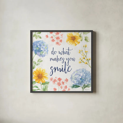 Sweet Garden VII by Beth Grove. Shown in a sleek black glass frame for a contemporary gallery look. Available as an archival giclee rolled canvas, fine art paper, or poster print. SKU 95995a.