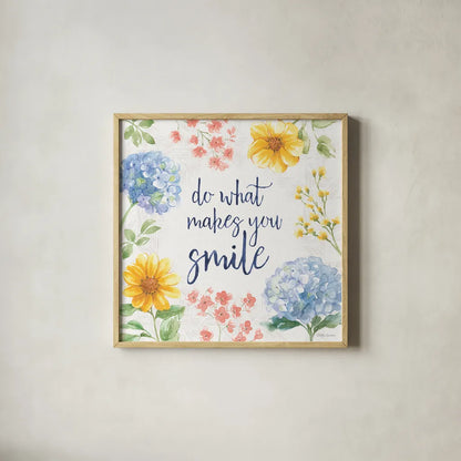 Sweet Garden VII by Beth Grove. Shown in a natural wood glass frame for a timeless modern aesthetic. Available as an archival giclee rolled canvas, fine art paper, or poster print. SKU 95995a.