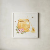 Sweet Honey II by Beth Grove. Shown in a crisp white glass frame for a clean and minimalist style. Available as an archival giclee rolled canvas, fine art paper, or poster print. SKU 99481a.