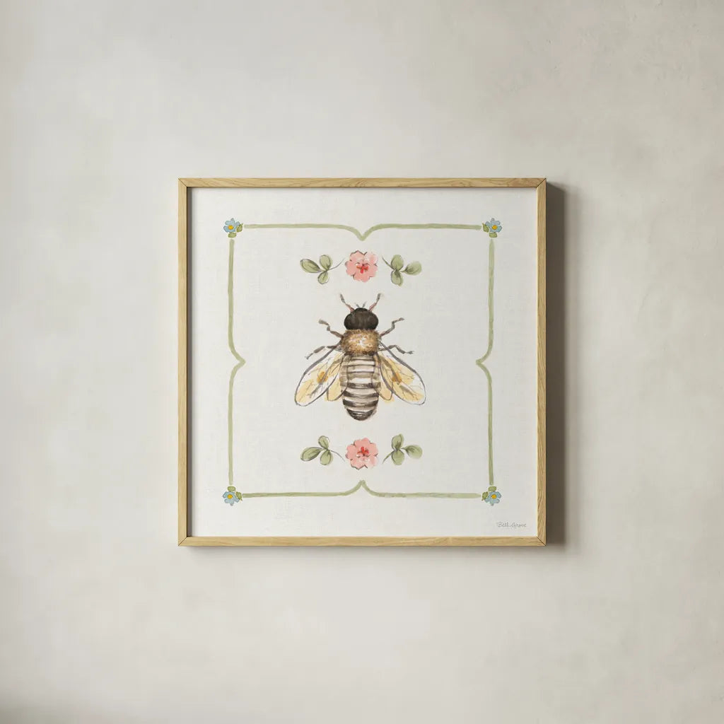 Sweet Honey III by Beth Grove. Shown in a natural wood glass frame for a timeless modern aesthetic. Available as an archival giclee rolled canvas, fine art paper, or poster print. SKU 99482a.