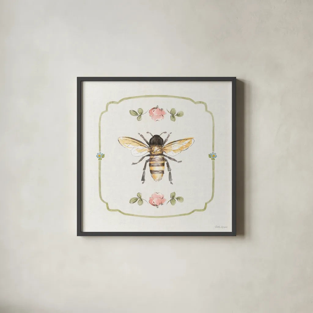 Sweet Honey IV by Beth Grove. Shown in a sleek black glass frame for a contemporary gallery look. Available as an archival giclee rolled canvas, fine art paper, or poster print. SKU 99483a.
