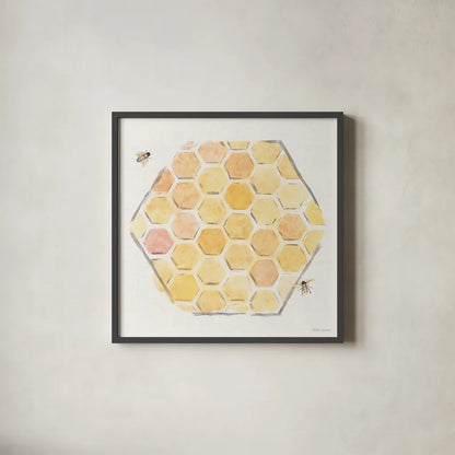 Sweet Honey VII by Beth Grove. Shown in a sleek black glass frame for a contemporary gallery look. Available as an archival giclee rolled canvas, fine art paper, or poster print. SKU 99486a.