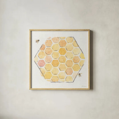 Sweet Honey VII by Beth Grove. Shown in a natural wood glass frame for a timeless modern aesthetic. Available as an archival giclee rolled canvas, fine art paper, or poster print. SKU 99486a.