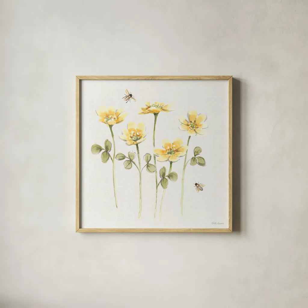 Sweet Honey X by Beth Grove. Shown in a natural wood glass frame for a timeless modern aesthetic. Available as an archival giclee rolled canvas, fine art paper, or poster print. SKU 99489a.