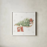 Sweet Season Red V by Beth Grove. Shown in a crisp white glass frame for a clean and minimalist style. Available as an archival giclee rolled canvas, fine art paper, or poster print. SKU 94687a.