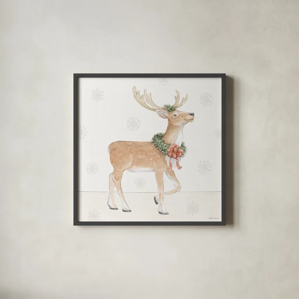 Sweet Season Red VI by Beth Grove. Shown in a sleek black glass frame for a contemporary gallery look. Available as an archival giclee rolled canvas, fine art paper, or poster print. SKU 94688a.