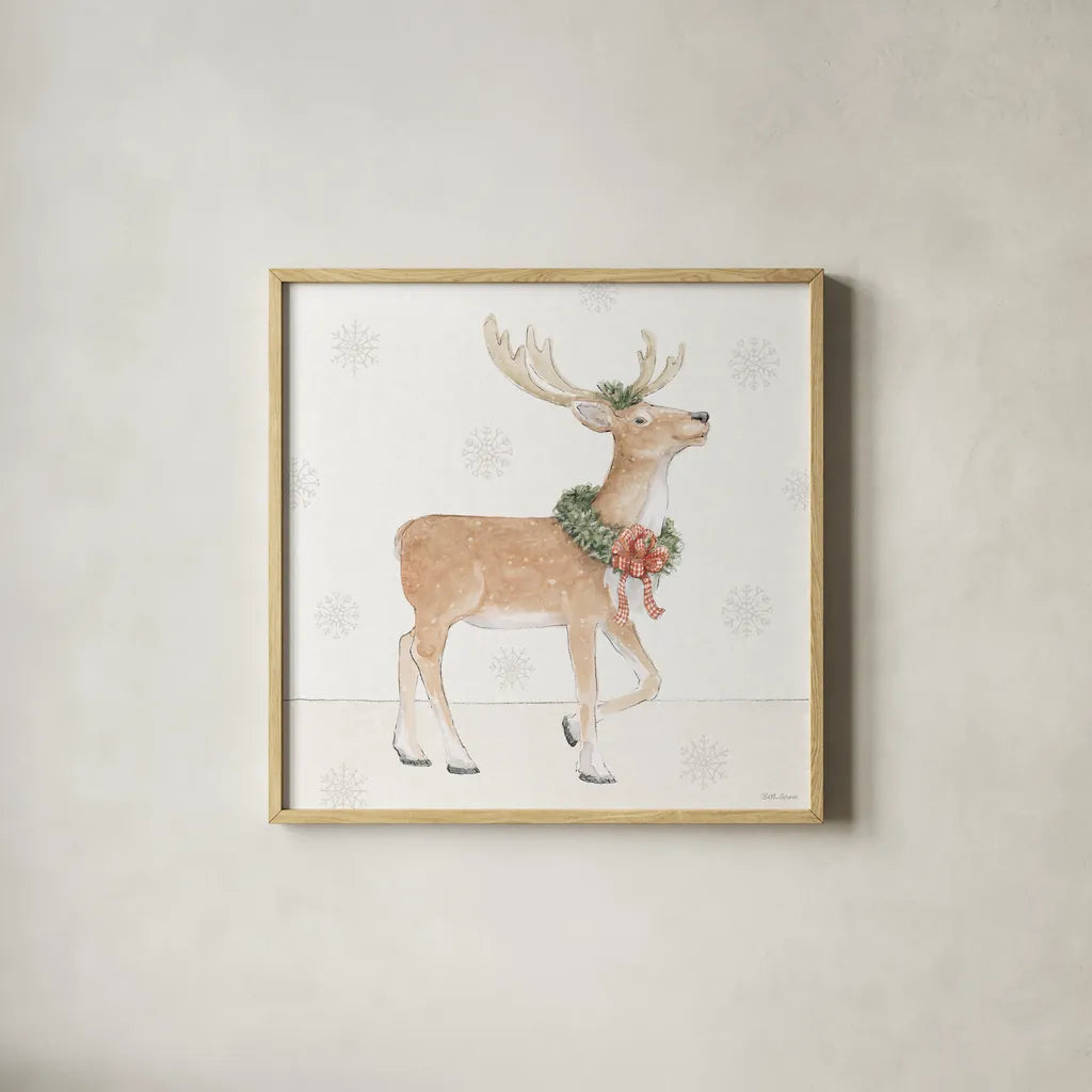 Sweet Season Red VI by Beth Grove. Shown in a natural wood glass frame for a timeless modern aesthetic. Available as an archival giclee rolled canvas, fine art paper, or poster print. SKU 94688a.