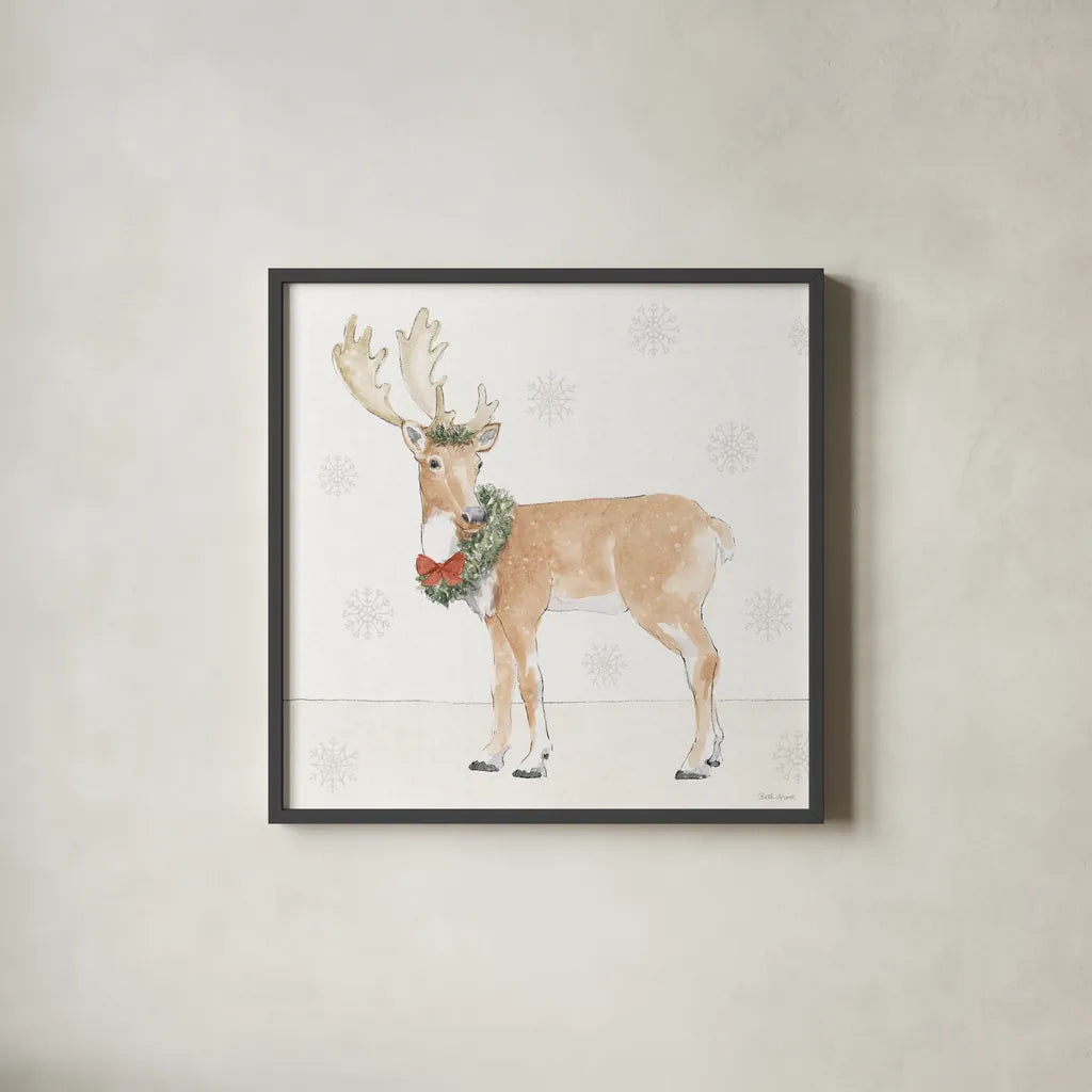 Sweet Season Red VII by Beth Grove. Shown in a sleek black glass frame for a contemporary gallery look. Available as an archival giclee rolled canvas, fine art paper, or poster print. SKU 94689a.