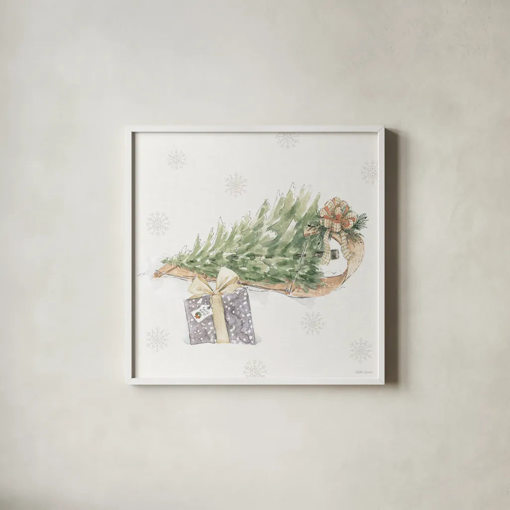 Sweet Season V by Beth Grove. Shown in a crisp white glass frame for a clean and minimalist style. Available as an archival giclee rolled canvas, fine art paper, or poster print. SKU 94680a.