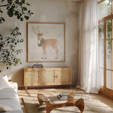 Sweet Season VII by Beth Grove. Shown in a natural wood frame in a cozy modern living room. Available as an archival giclee rolled canvas, fine art paper, or poster print. SKU 94682a.