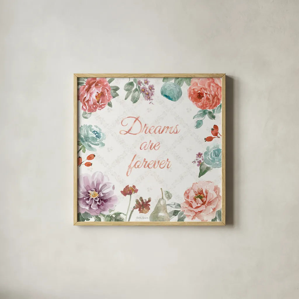 Timeless Romance VIII by Beth Grove. Shown in a natural wood glass frame for a timeless modern aesthetic. Available as an archival giclee rolled canvas, fine art paper, or poster print. SKU 75291a.