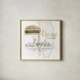 US Cities II by Beth Grove. Shown in a natural wood glass frame for a timeless modern aesthetic. Available as an archival giclee rolled canvas, fine art paper, or poster print. SKU 81966a.