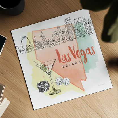 US Cities III by Beth Grove. Shown as a detailed flat fine art print, highlighting archival giclee quality. Available as an archival giclee rolled canvas, fine art paper, or poster print. SKU 27168a.