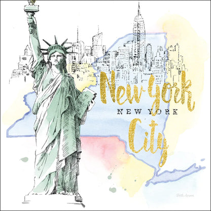 US Cities IV by Beth Grove. SKU 27169a. Archival Giclee Fine art print for wall decor.