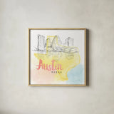 US Cities V by Beth Grove. Shown in a natural wood glass frame for a timeless modern aesthetic. Available as an archival giclee rolled canvas, fine art paper, or poster print. SKU 27170a.