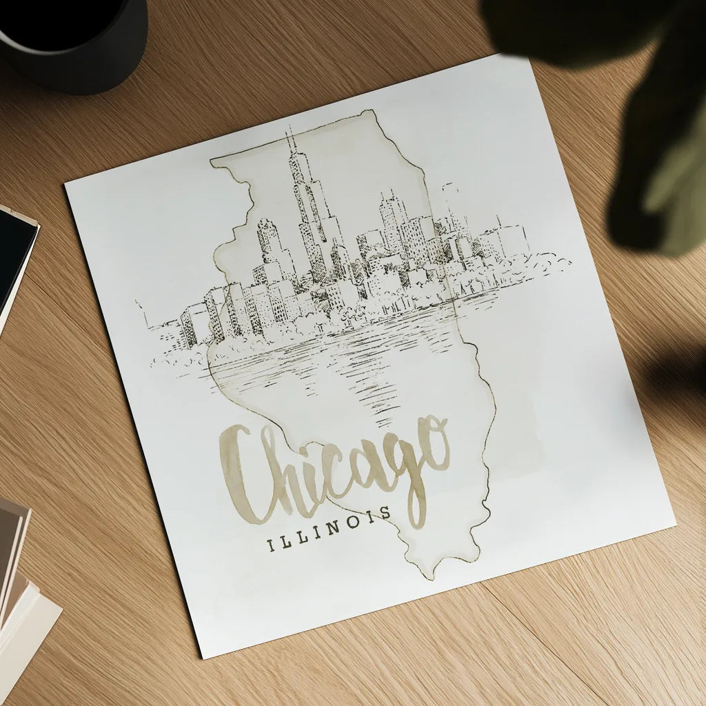 US Cities VI by Beth Grove. Shown as a detailed flat fine art print, highlighting archival giclee quality. Available as an archival giclee rolled canvas, fine art paper, or poster print. SKU 81967a.