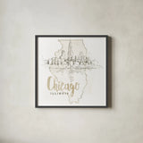 US Cities VI by Beth Grove. Shown in a sleek black glass frame for a contemporary gallery look. Available as an archival giclee rolled canvas, fine art paper, or poster print. SKU 81967a.