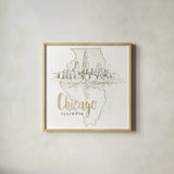 US Cities VI by Beth Grove. Shown in a natural wood glass frame for a timeless modern aesthetic. Available as an archival giclee rolled canvas, fine art paper, or poster print. SKU 81967a.